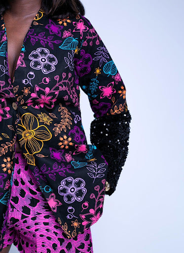 Blossom sequin Jacket Set